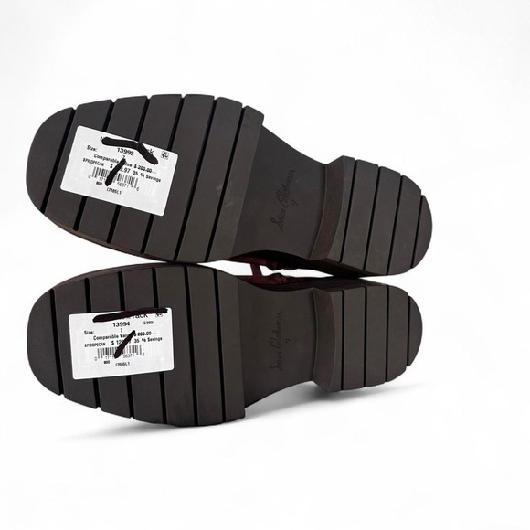 Sam Edelman Lovrin Burgundy Suede Platform Combat Boots 7 NWT - Picture 7 of 8